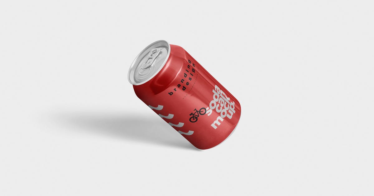碳酸饮料易拉罐外观设计图素材库精选模板 Tin Soda Can Mockups插图
