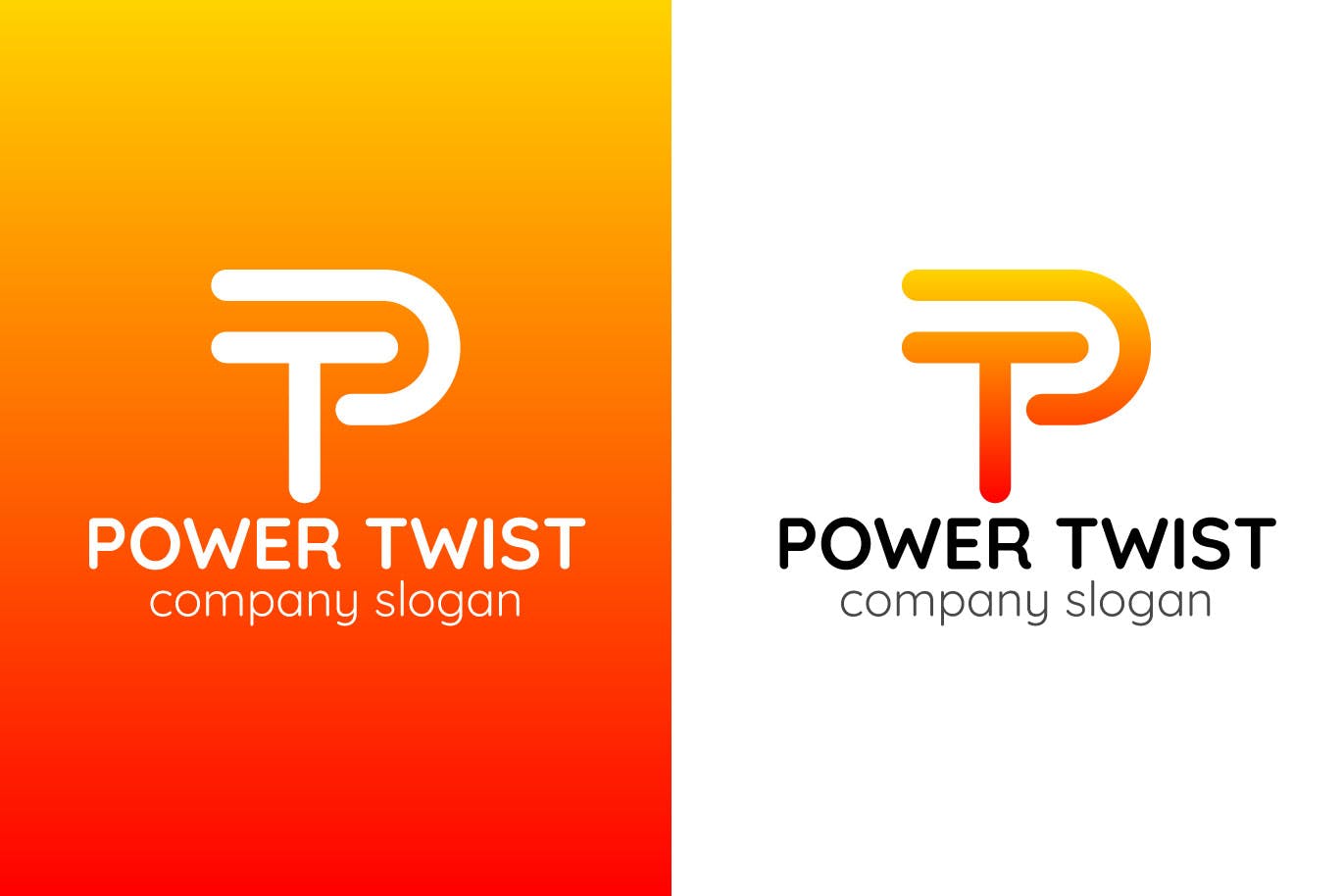 P字母图形创意Logo设计素材库精选模板 Power Twist Creative Logo Template插图(1)