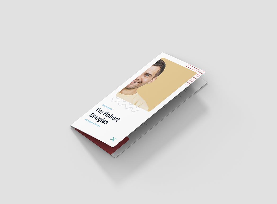 竖版印刷三折页创意16设计网精选简历模板 Brochure – Resume Tri-Fold插图(1)