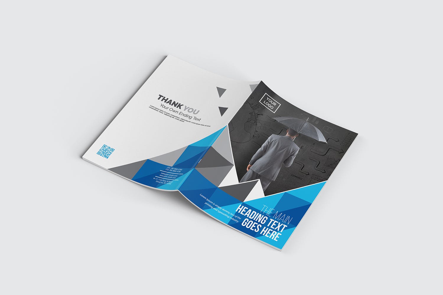 企业核心业务推广对折页宣传册设计模板 Bifold Brochure插图(6)