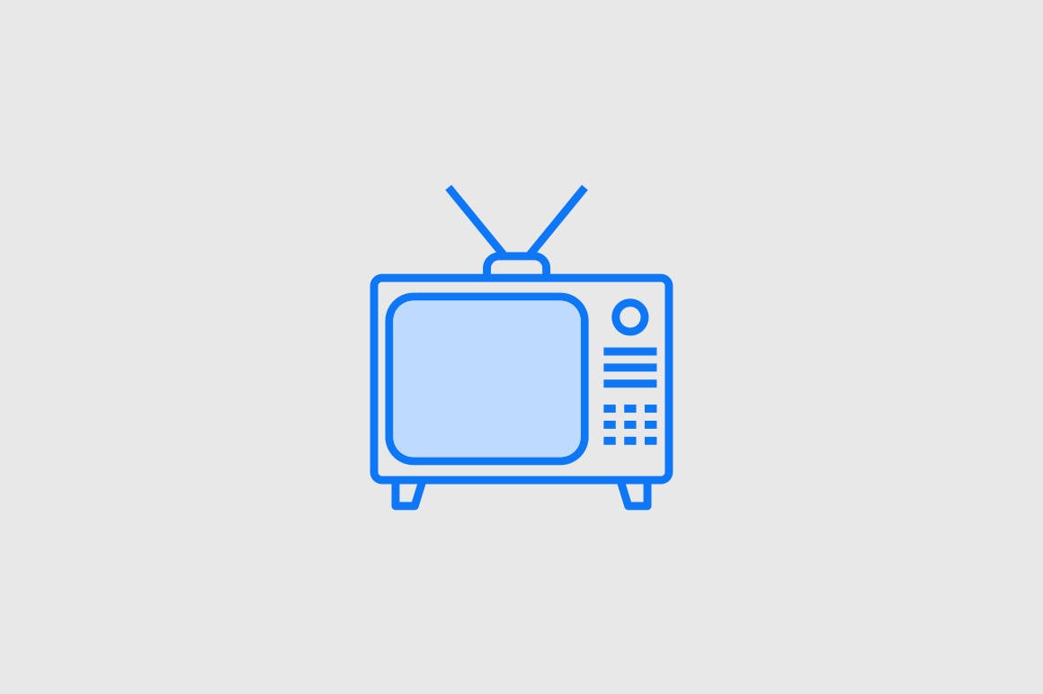 15枚TV&电视设备矢量线性非凡图库精选图标 15 TV & Television Icons插图(2)