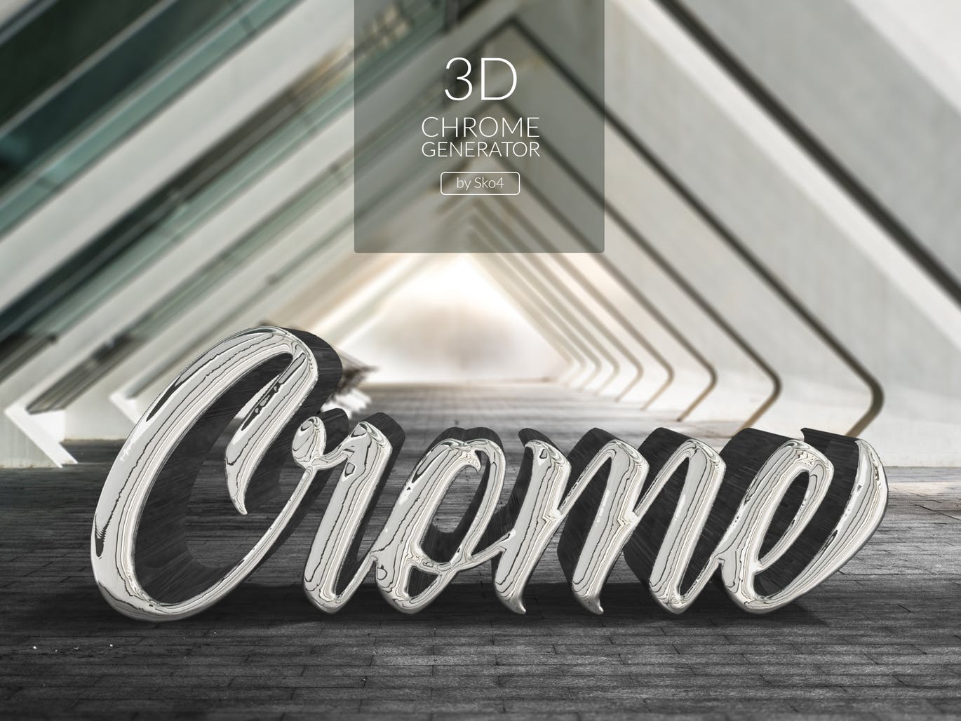 3D金属铬字体特效生成非凡图库精选PS动作 3D Chrome Generator插图(5)