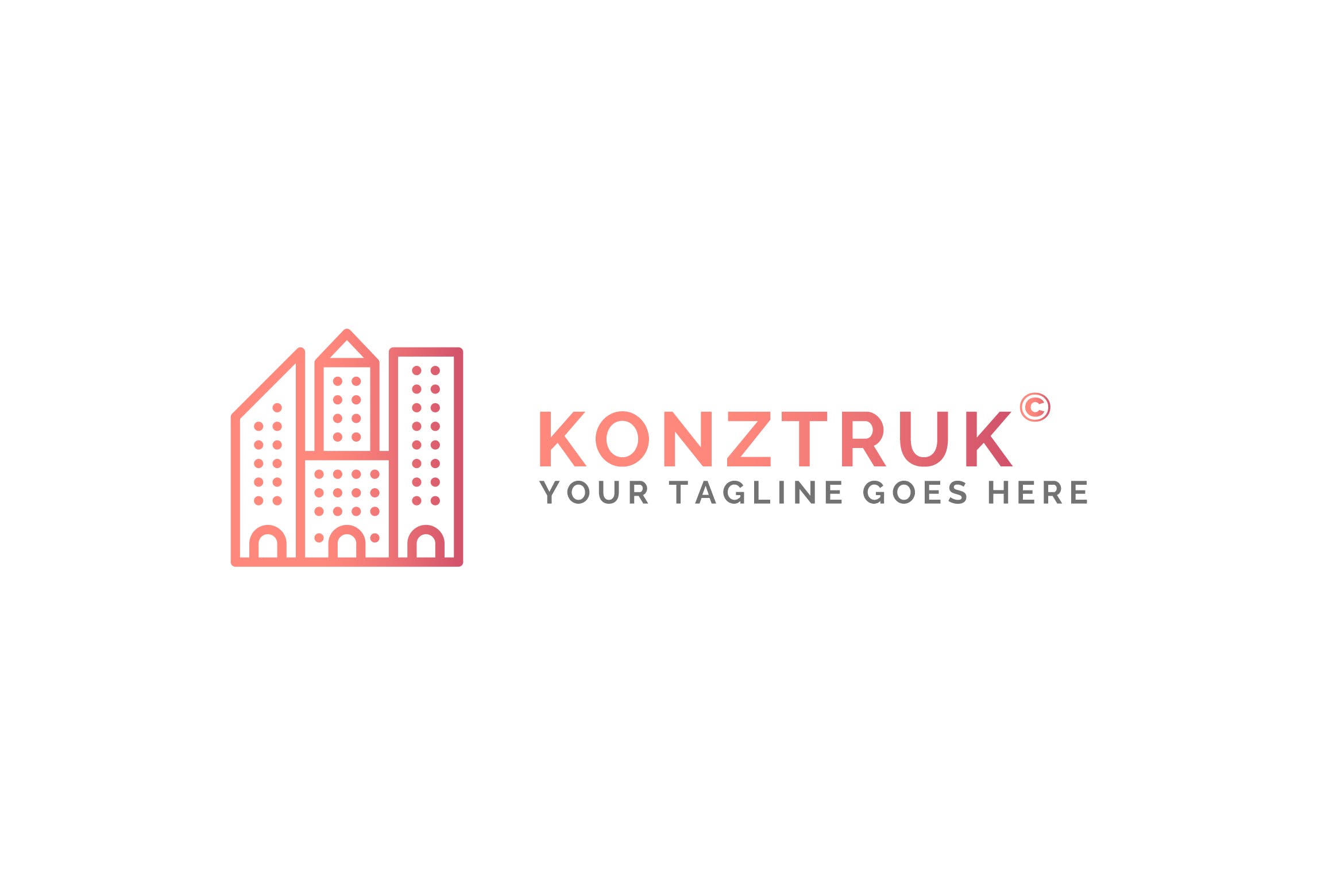 建筑几何图形建筑类Logo设计素材库精选模板 Konztruk – Architecture Logo Template插图