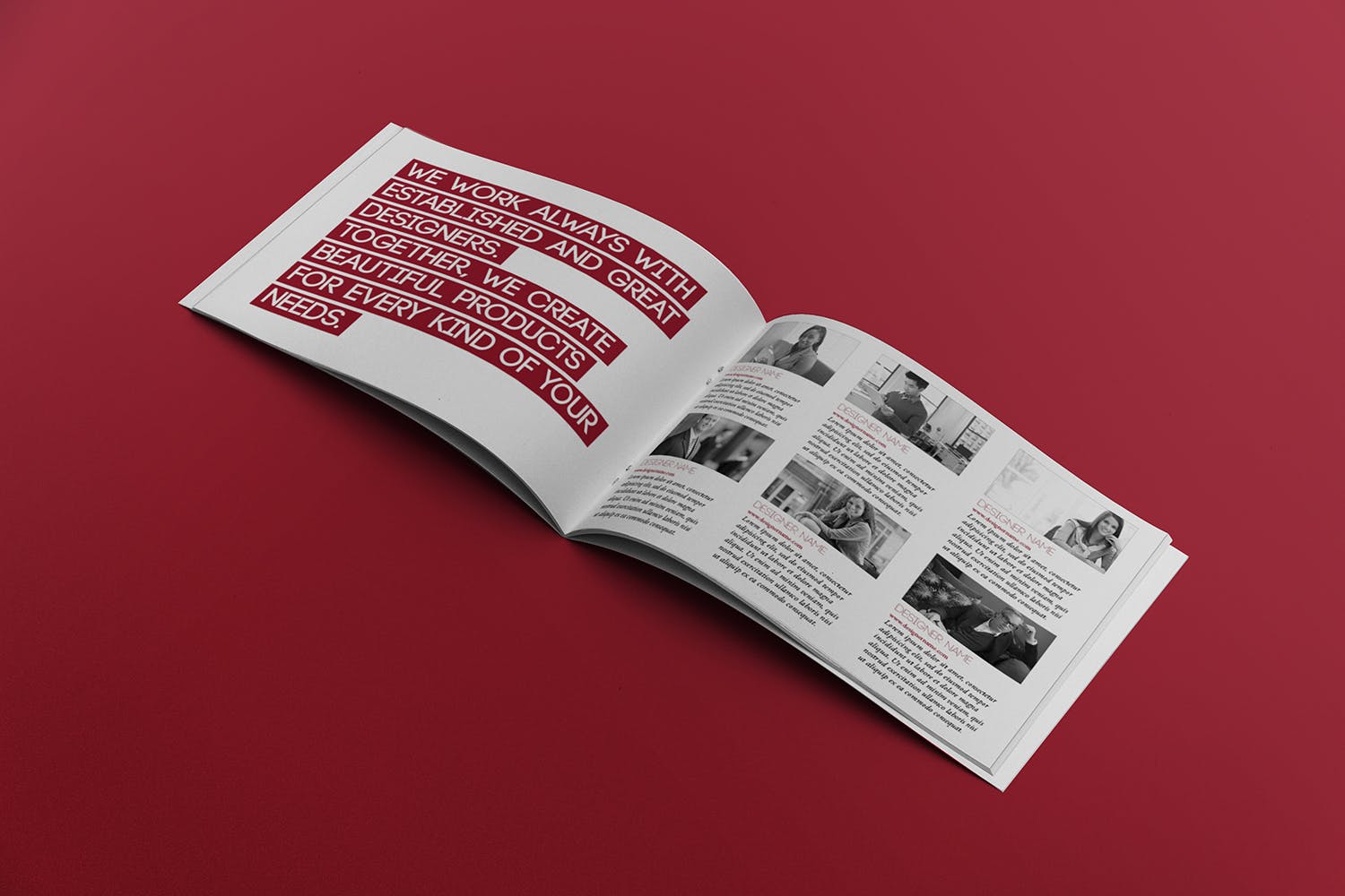 宣传画册/企业画册内页版式设计图样机16设计网精选 Open Landscape Brochure Mockup插图(2)
