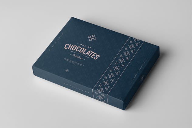 巧克力包装盒外观设计图素材库精选模板 Box Of Chocolates Mock-up插图(1)