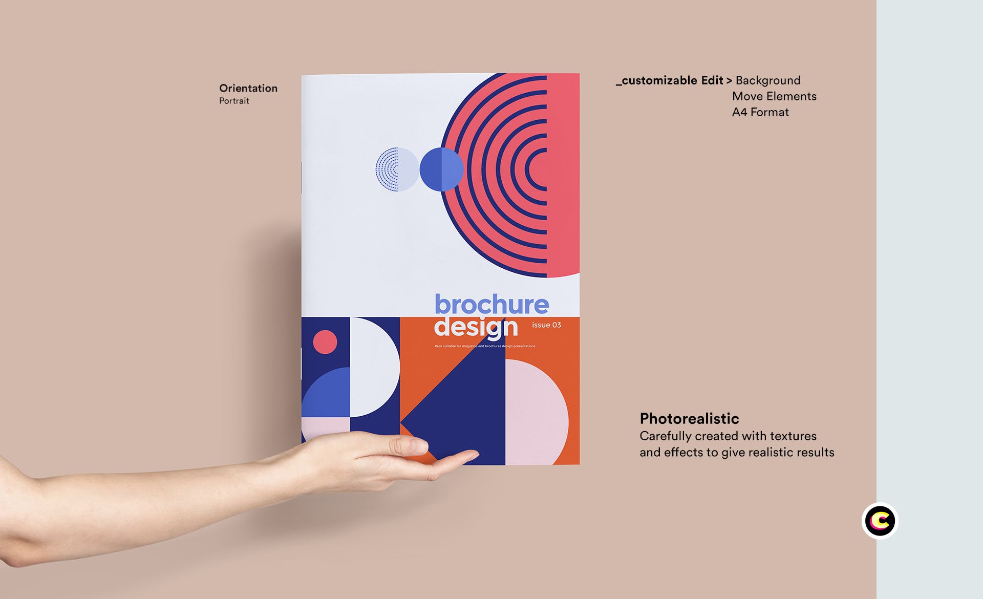 企业品牌画册/宣传册封面设计效果图样机普贤居精选 Brochure Mockup插图(1)