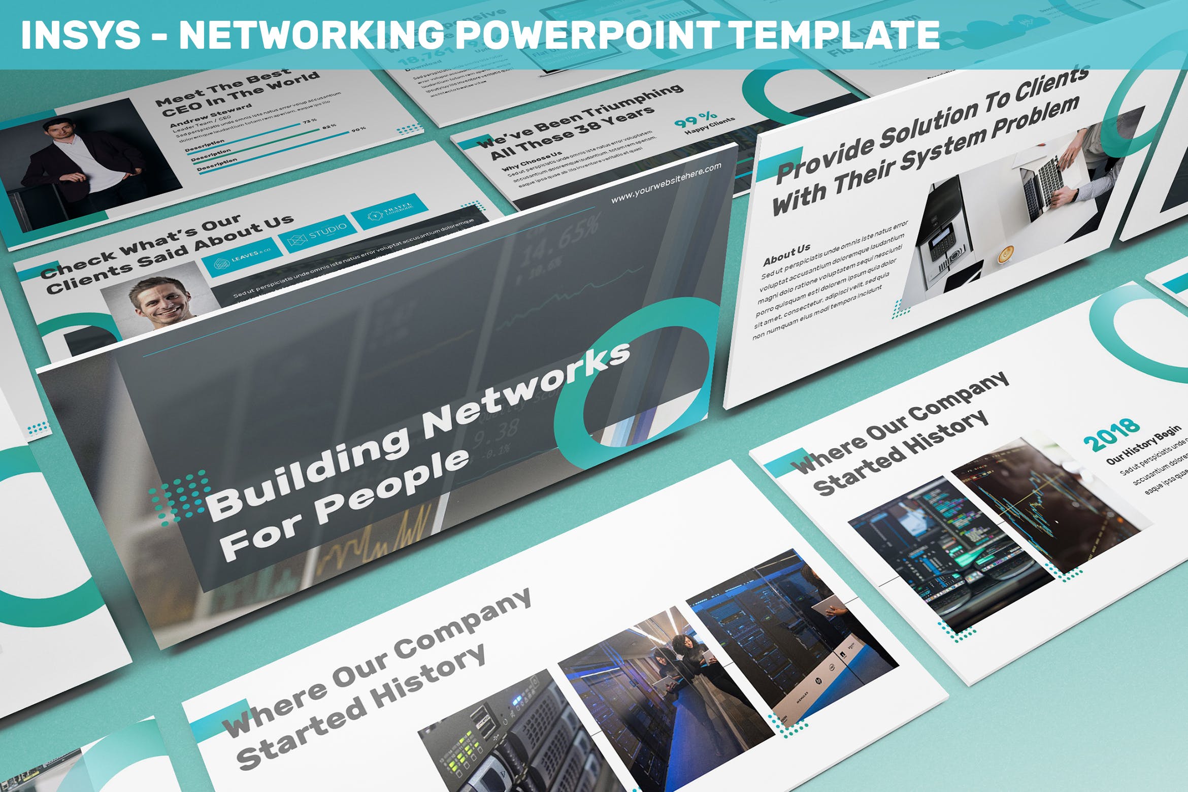 网络科技公司/技术/融资主题非凡图库精选PPT模板 Insys – Networking Powerpoint Template插图
