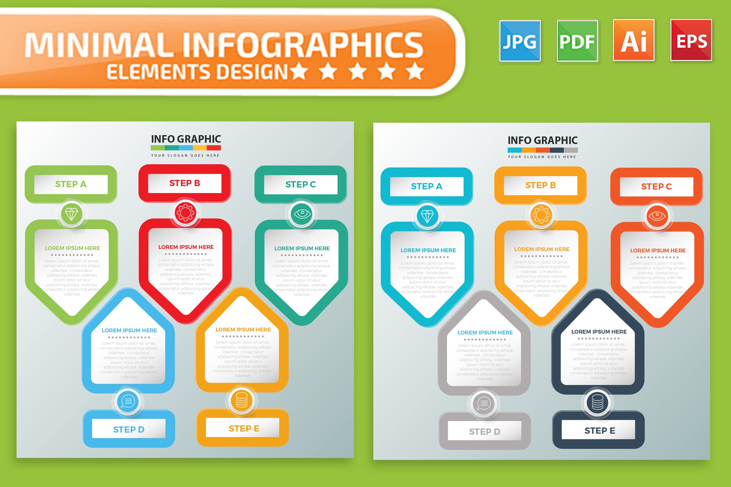 要点说明/重要特征信息图表矢量图形非凡图库精选素材v3 Infographic Elements Design插图
