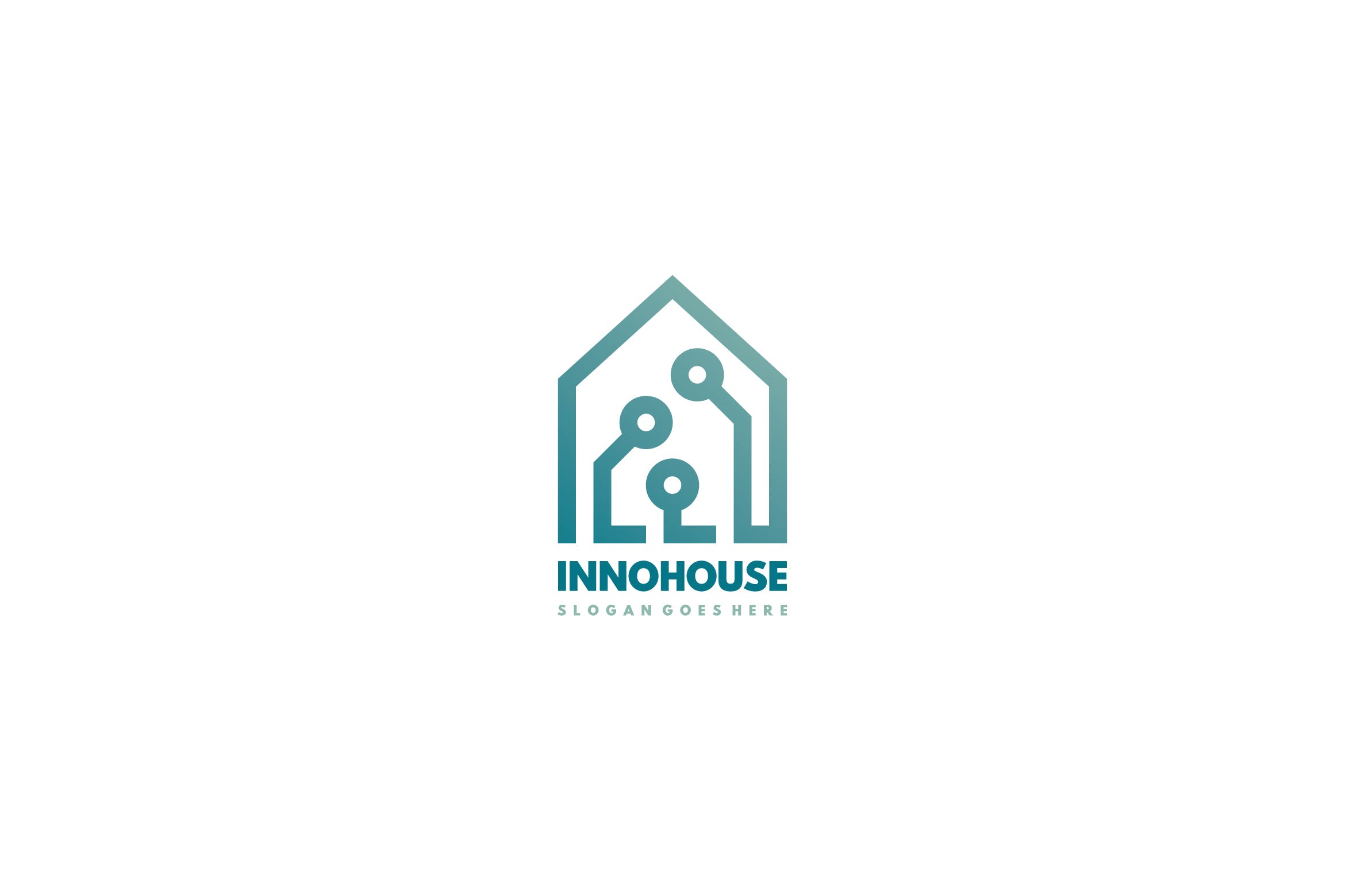 电子行业适用的Logo设计素材库精选模板 Electronic House Logo插图
