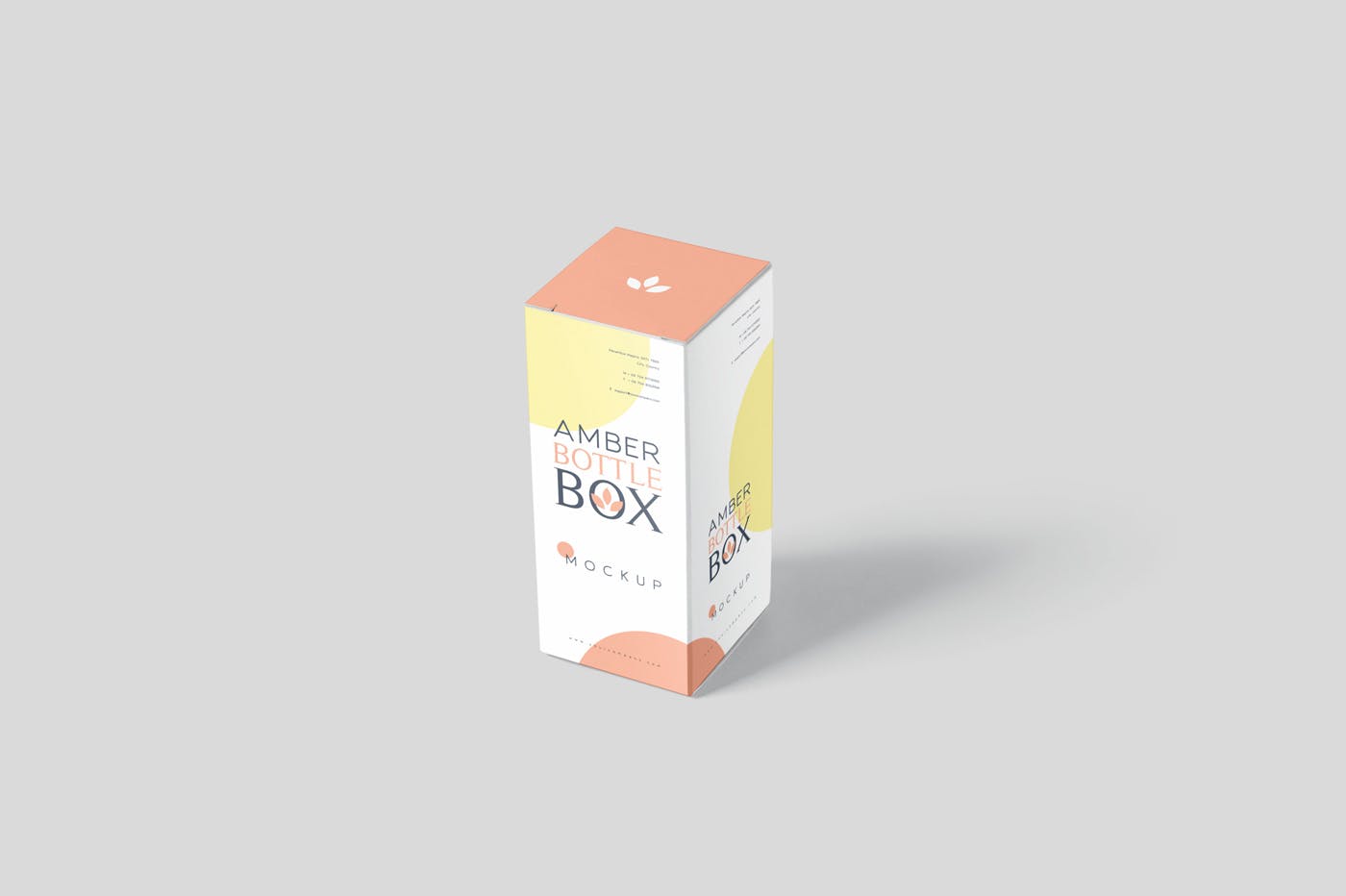 药物瓶&包装纸盒设计图普贤居精选模板 Amber Bottle Box Mockup Set插图(2)