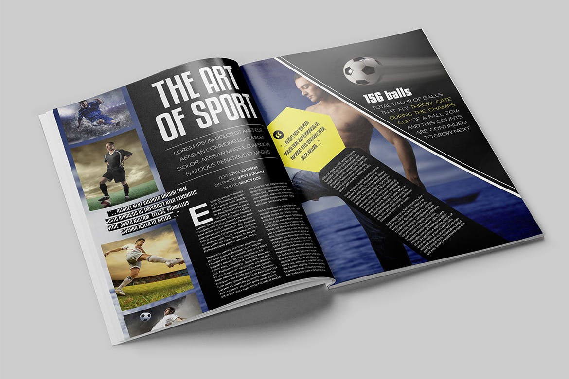 NBA篮球赛事普贤居精选杂志版式设计模板 Magazine Template插图(3)
