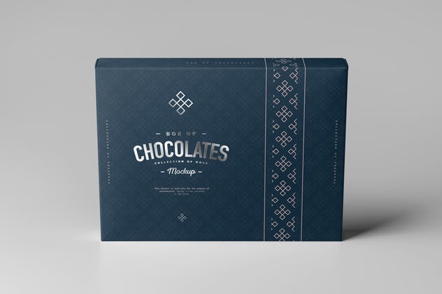 巧克力包装盒外观设计图普贤居精选模板 Box Of Chocolates Mock-up插图(4)