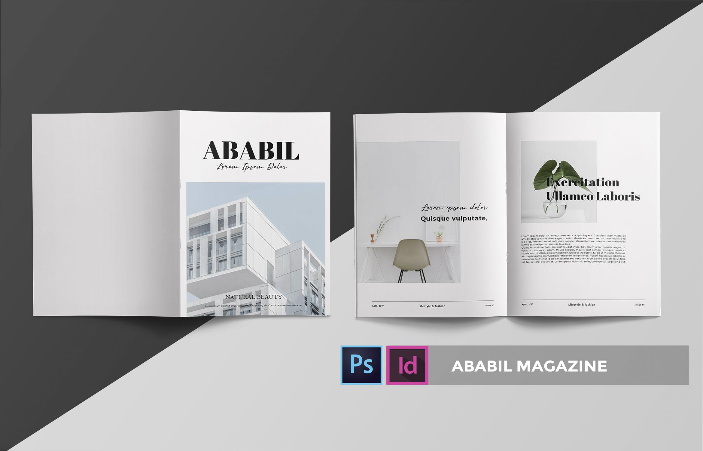 高端建筑/设计/房地产主题素材库精选杂志排版设计INDD模板 ABABIL | Magazine Template插图(2)