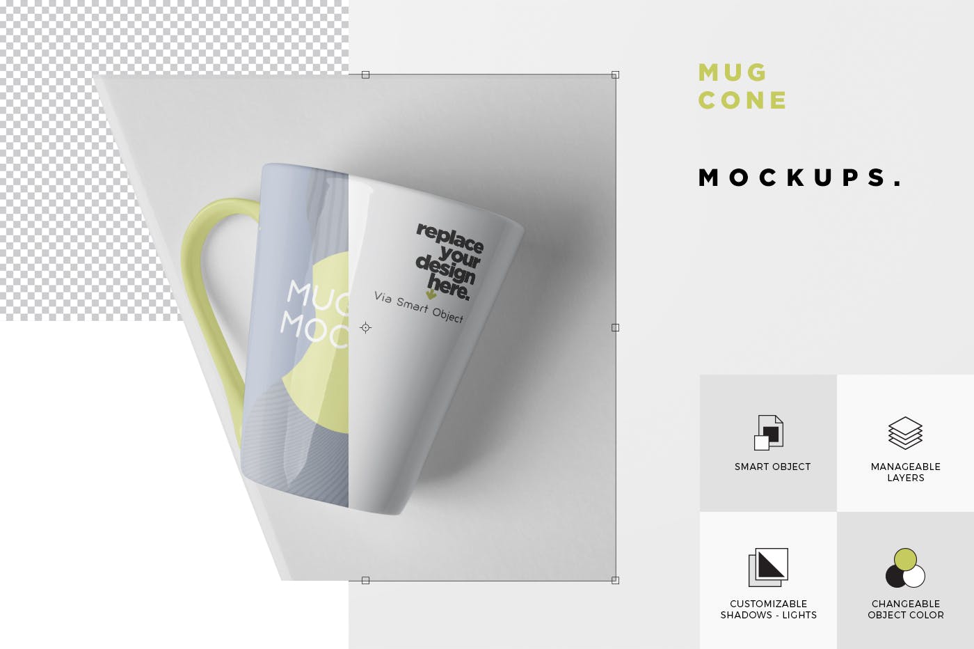 锥形马克杯图案设计非凡图库精选 Mug Mockup – Cone Shaped插图(5)