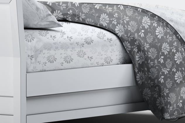 床上用品四件套印花图案设计展示样机素材库精选模板 Single Bedding Mock-Up插图(3)
