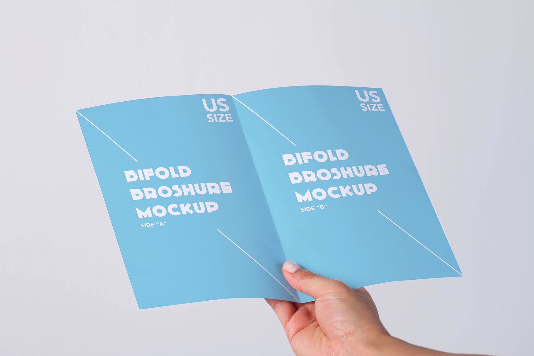 美国信纸规格传单样机16设计网精选模板 Bifold US letter Mock Up插图(1)