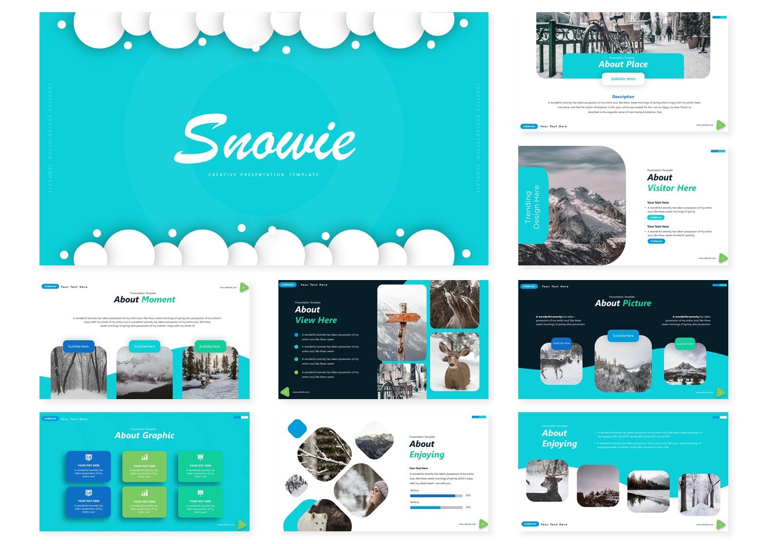 冬天主题风格谷歌幻灯片设计模板下载 Snowie | Google Slides Template插图(1)