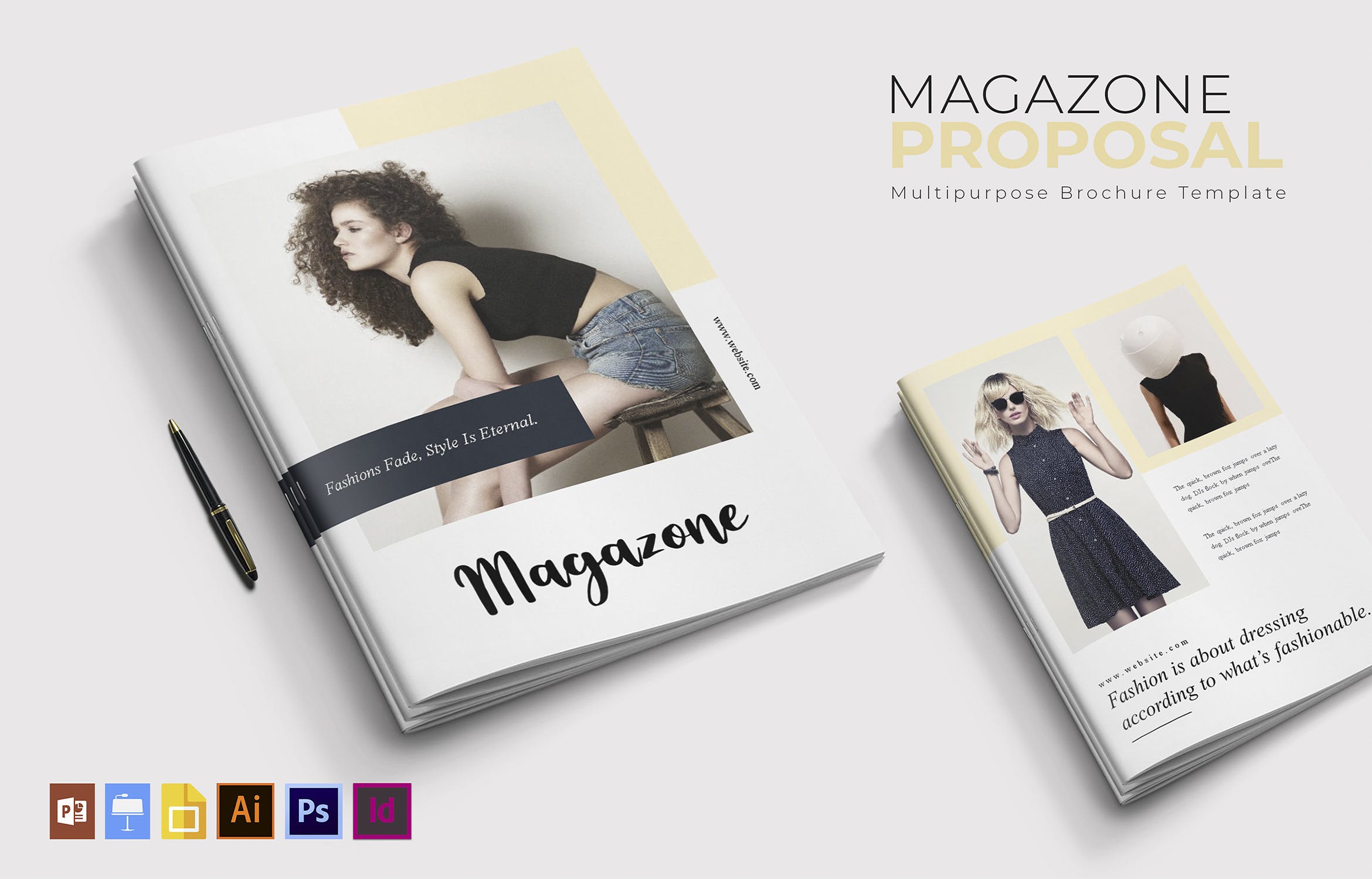 时尚品牌宣传画册/16图库精选杂志排版设计模板 Magazone | Brochure插图(2)