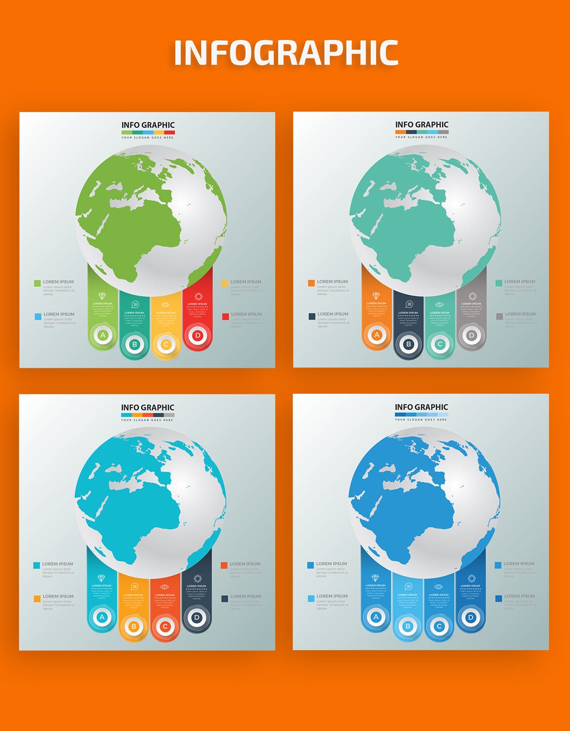 全球数据化信息图表矢量图形非凡图库精选素材 Global Infographic Elements Design插图(1)