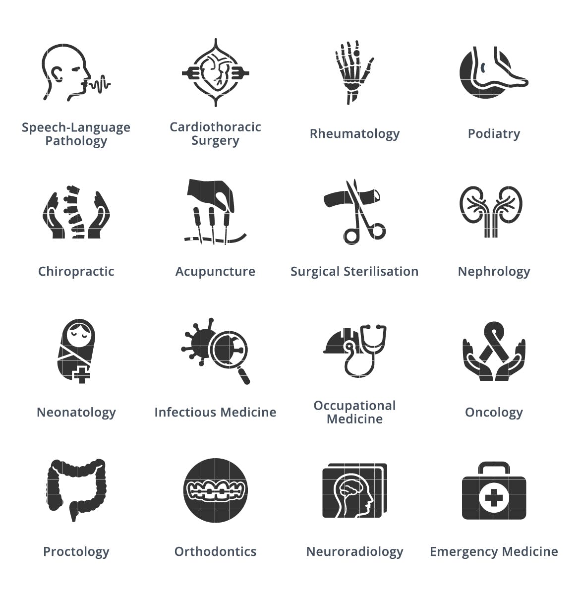 医疗服务和特色矢量亿图网易图库精选图标素材v4 Medical Services & Specialties Icons – Set 4插图(2)