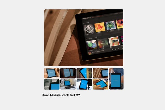 iPad平板电脑响应式设计预览非凡图库精选样机模板 iPad Mobile Design Tablet Mock-Up Bundle插图(2)