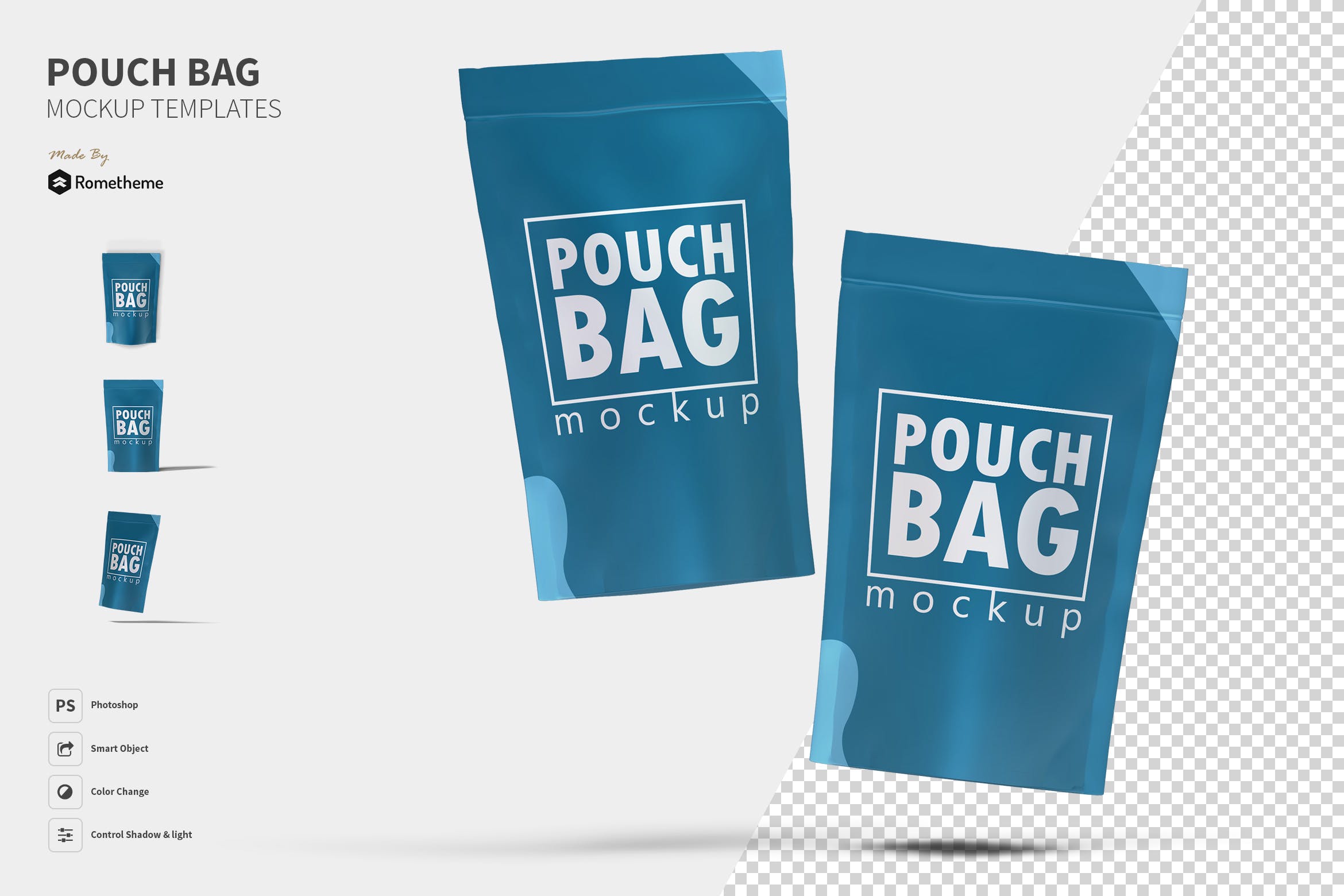 自封袋包装外观设计图素材库精选 Pouch Bag – Mockup FH插图