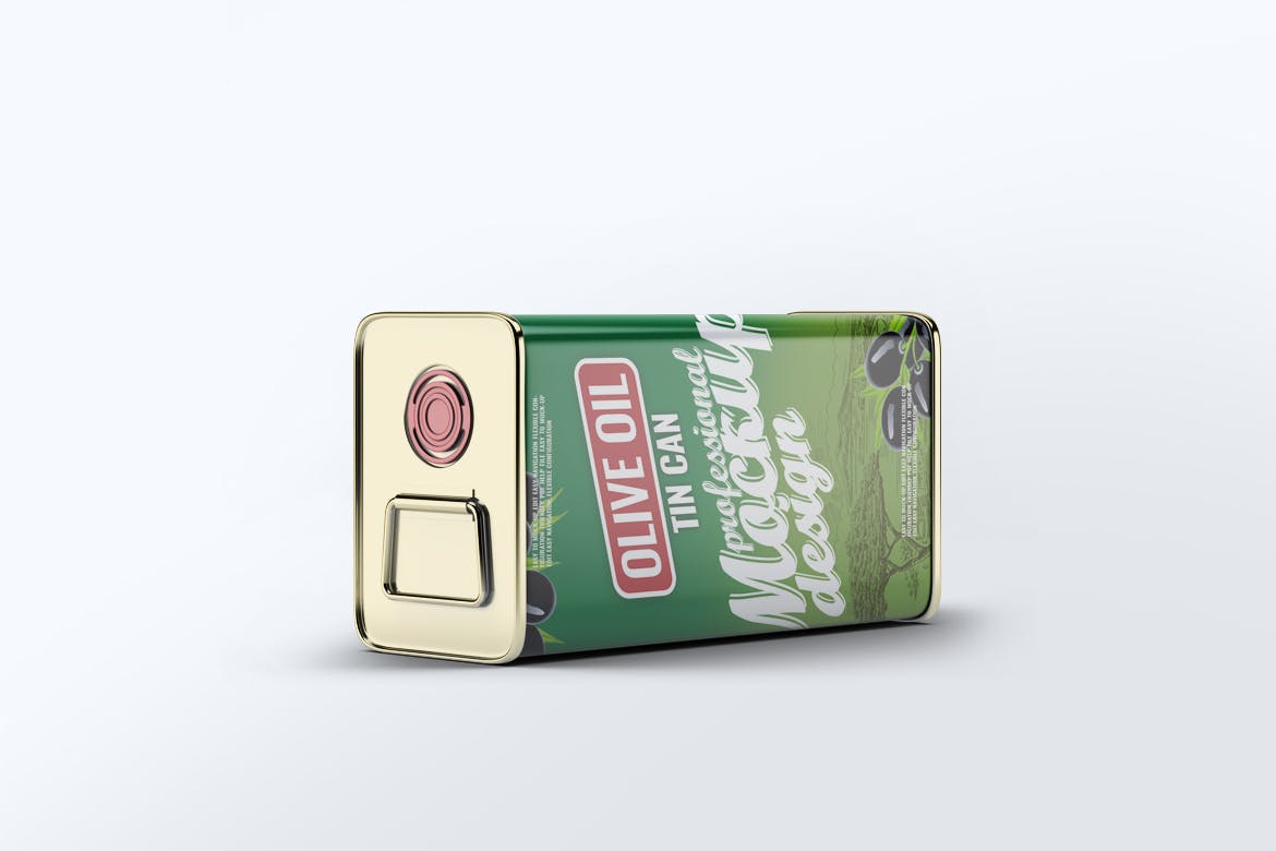 橄榄油罐头包装外观设计效果图素材库精选模板 Tin Can Olive Oil Mock-Up插图(6)