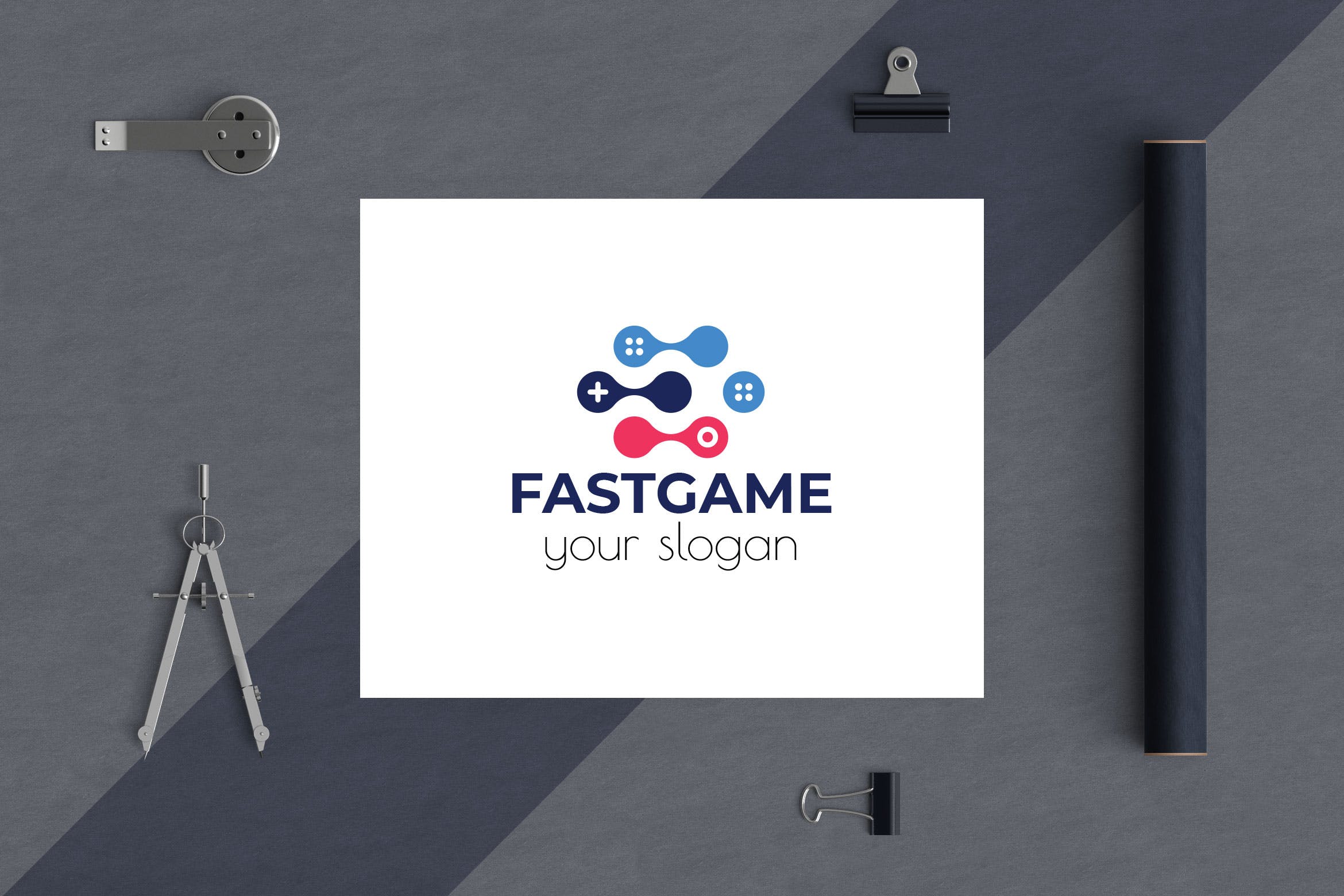 游戏加速器Logo设计素材库精选模板 Fast Game Business Logo Template插图