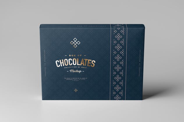 巧克力包装盒外观设计图素材库精选模板 Box Of Chocolates Mock-up插图(5)