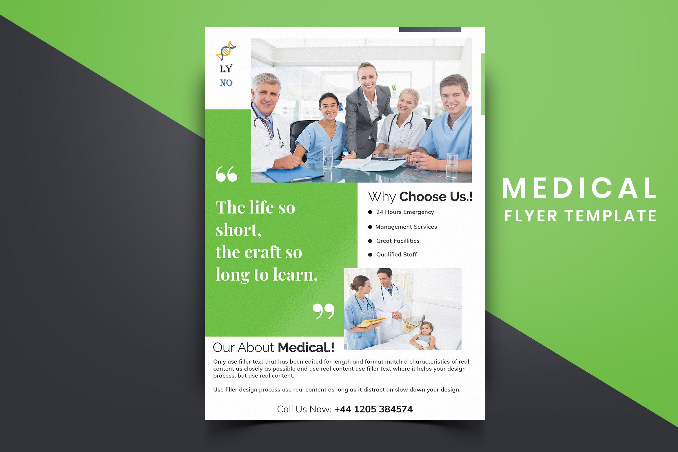 医院诊所医疗主题宣传单排版设计模板v06 Medical Flyer Template-06插图