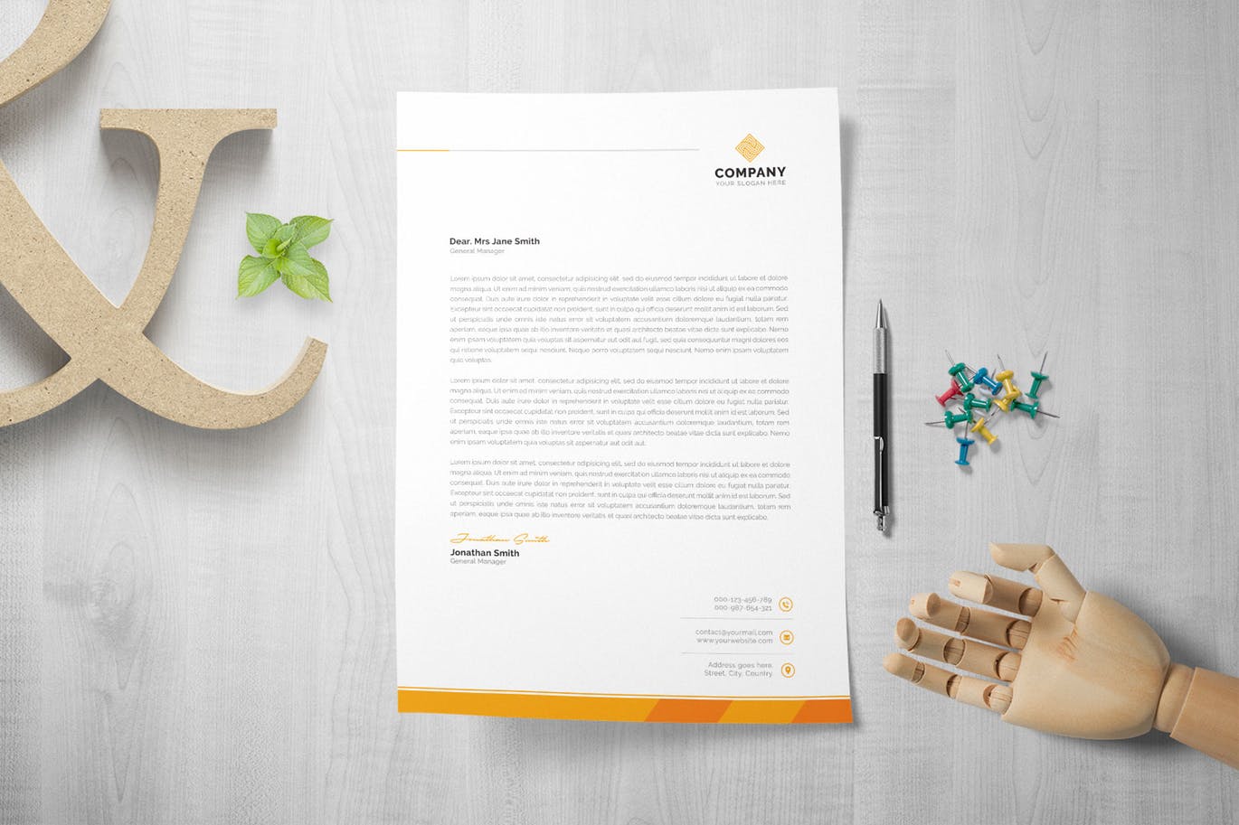 四种配色风格企业信封设计模板 Letterhead插图(3)