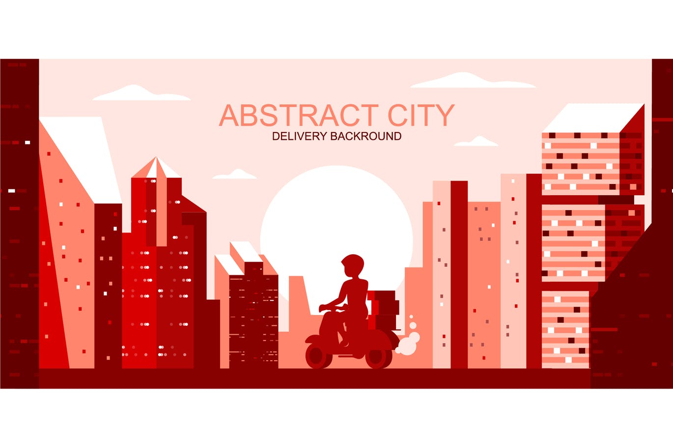 城市物流配送主题网站Header设计矢量插画素材中国精选 Delivery City Vector Illustration Header Website插图