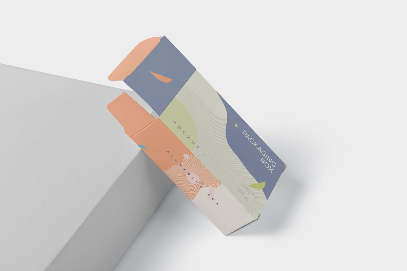 扁平矩形产品包装盒效果图素材中国精选 Package Box Mockup – Slim Rectangle Shape插图(2)