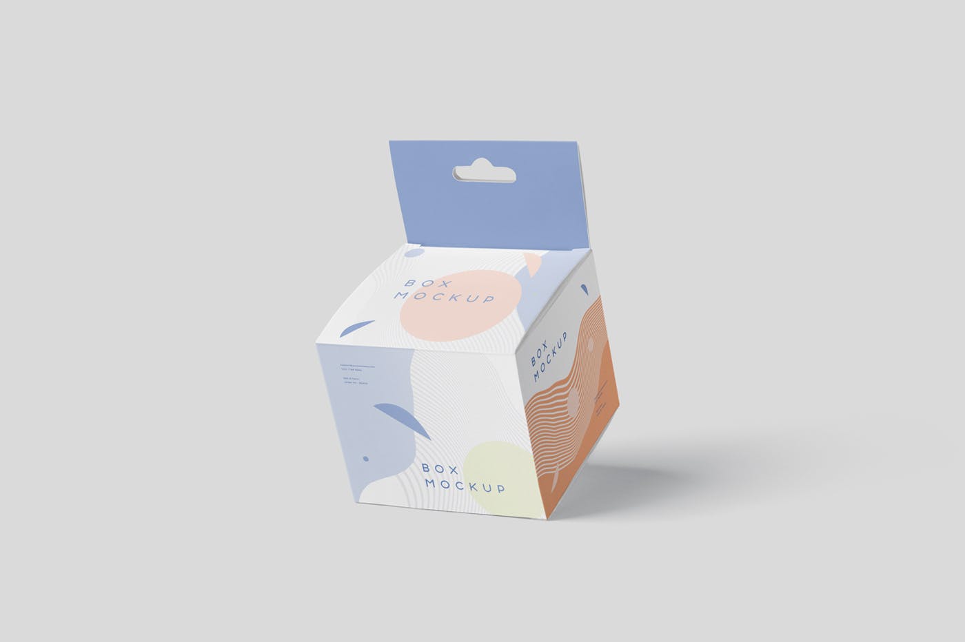 挂耳式迷你方形包装盒非凡图库精选模板 Box Mockup Set – Mini Square with Hanger插图(4)