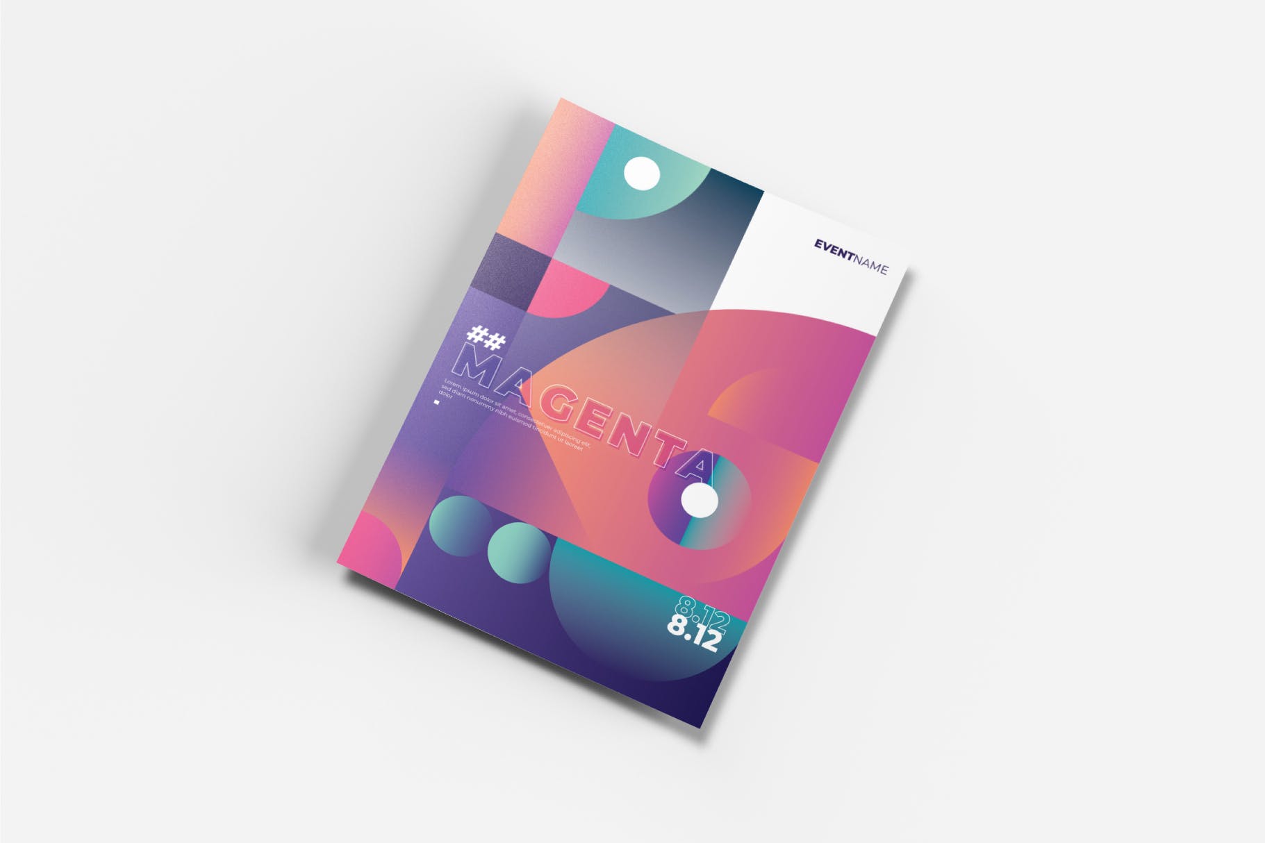 创意几何图形背景宣传单设计模板v8 Creative Geometric Flyer_非凡素材网