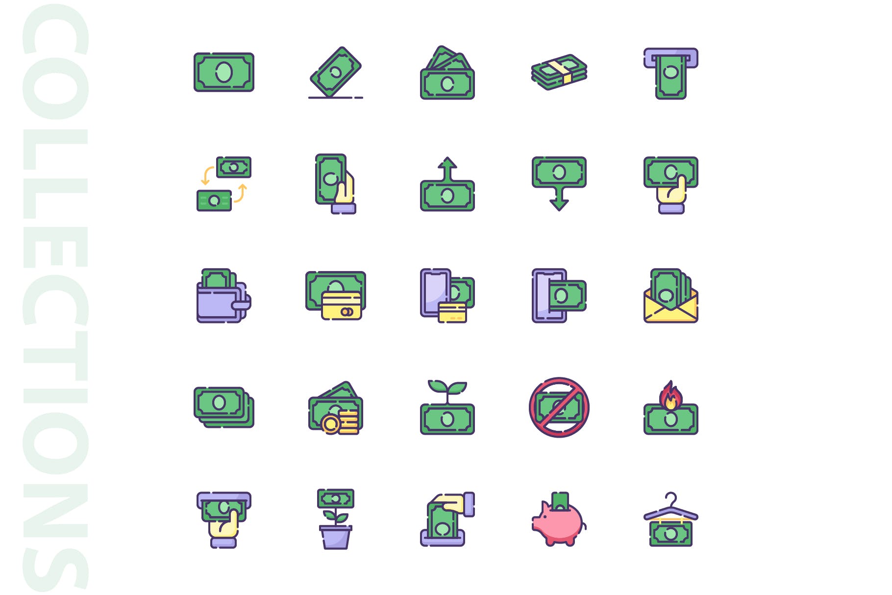 25枚金钱主题矢量填充亿图网易图库精选图标 Money Filled Icons插图(3)