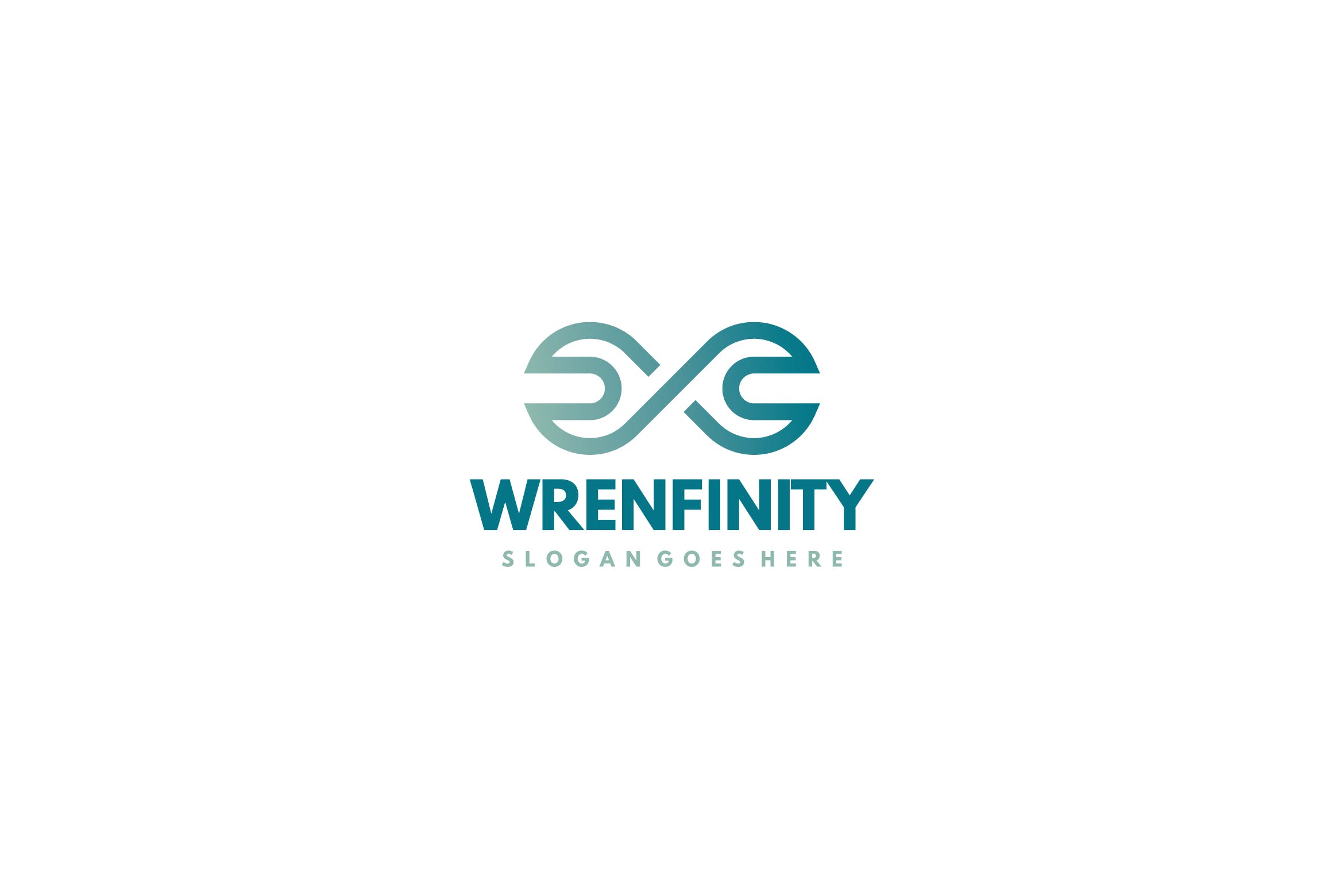 工具品牌汽修行业适用扳手无限图形标志Logo设计非凡图库精选模板 Wrench Infinity Logo插图