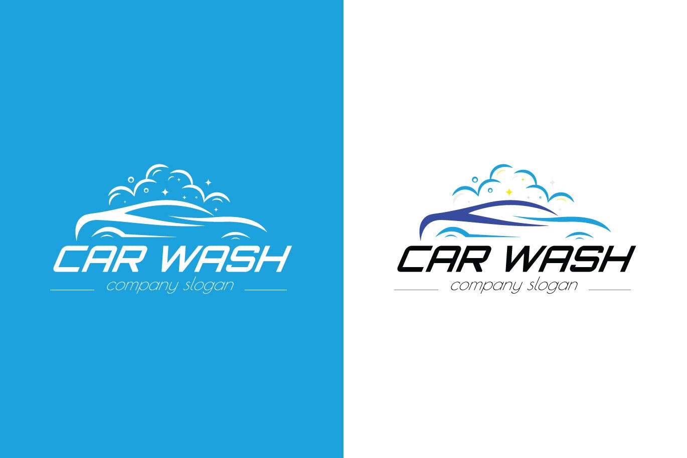 洗车店品牌Logo设计素材库精选模板 Car Wash Business Logo Template插图(1)
