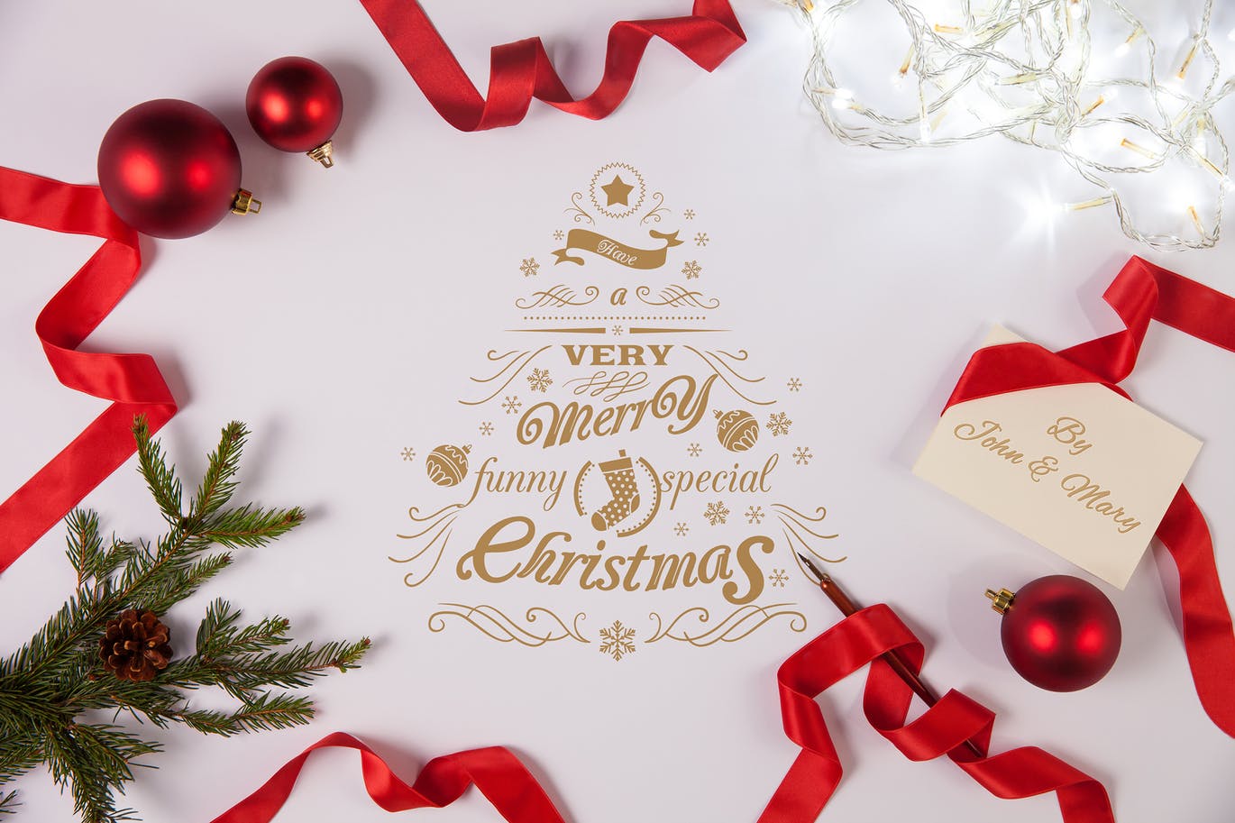 简约优雅风格圣诞节贺卡设计图样机16设计网精选模板v2 Clean and Elegant Christmas Greetings Mockups #2插图
