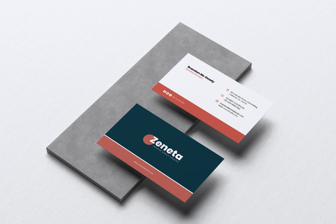 创意代理公司宣传单&企业普贤居精选名片模板 ZENETA Creative Agency Flyer & Business Card插图(2)