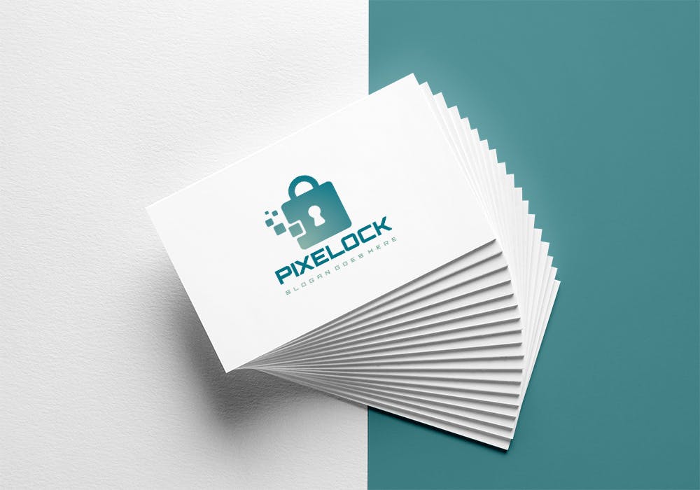 数码智能锁图形安全行业Logo设计16设计网精选模板 Digital Lock Logo插图(3)