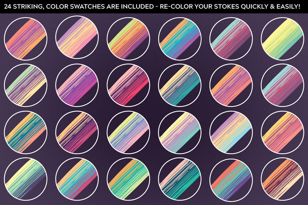多彩混合油漆AI笔刷亿图网易图库精选 Multi-color, Mixed Paint Brushes插图(8)