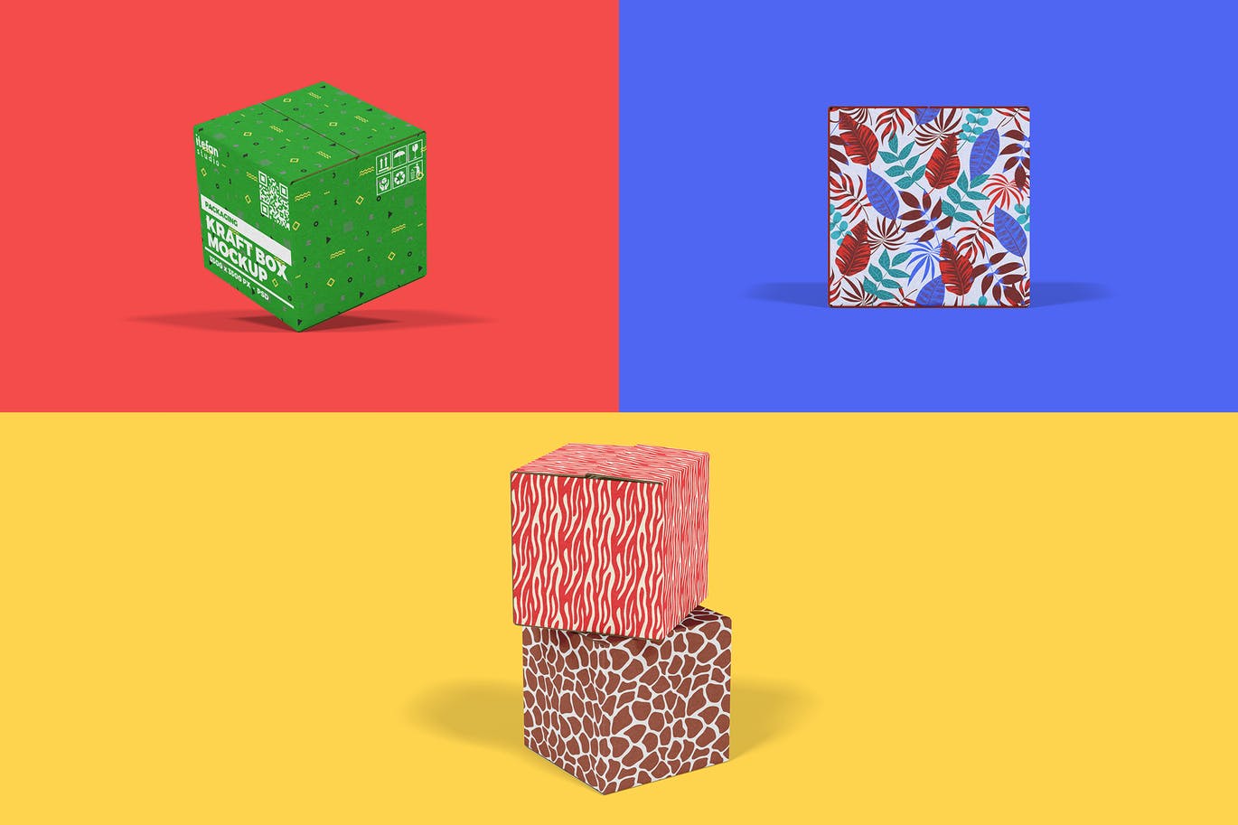 牛皮纸包装盒16设计网精选模板v3 Kraft Box Mockup – Packaging Vol 3插图(3)