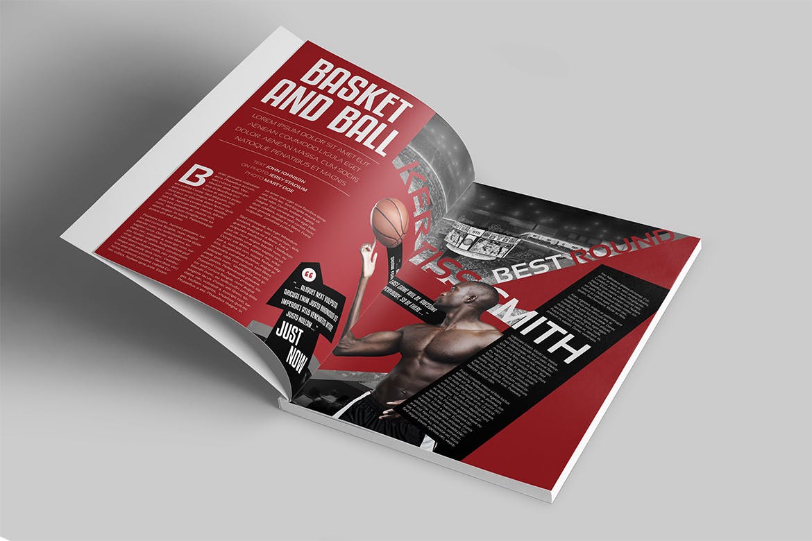 NBA篮球赛事非凡图库精选杂志版式设计模板 Magazine Template插图(2)