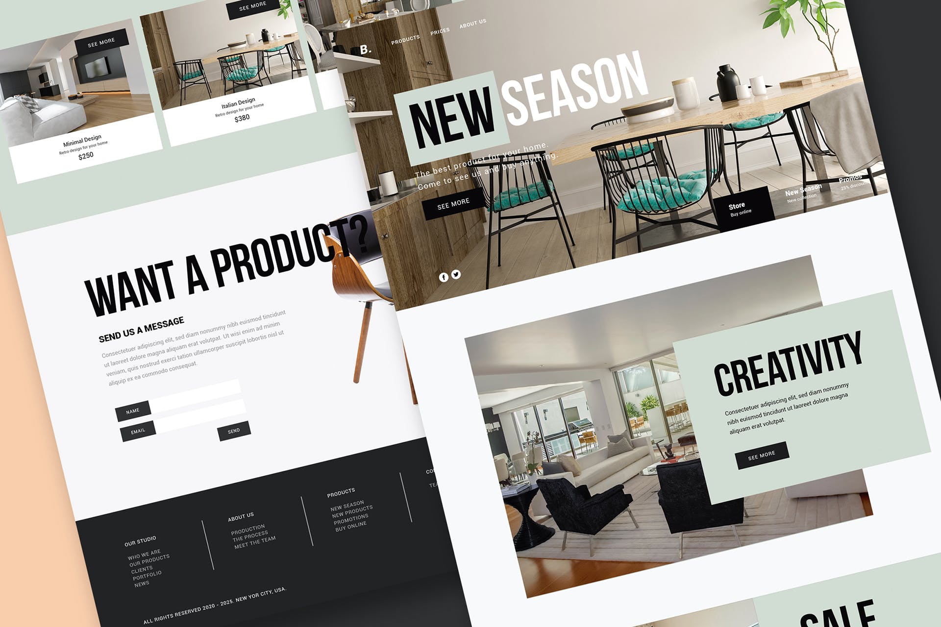 家具及室内设计主题网站设计素材库精选模板 Furniture & Interior Design – Website插图(1)
