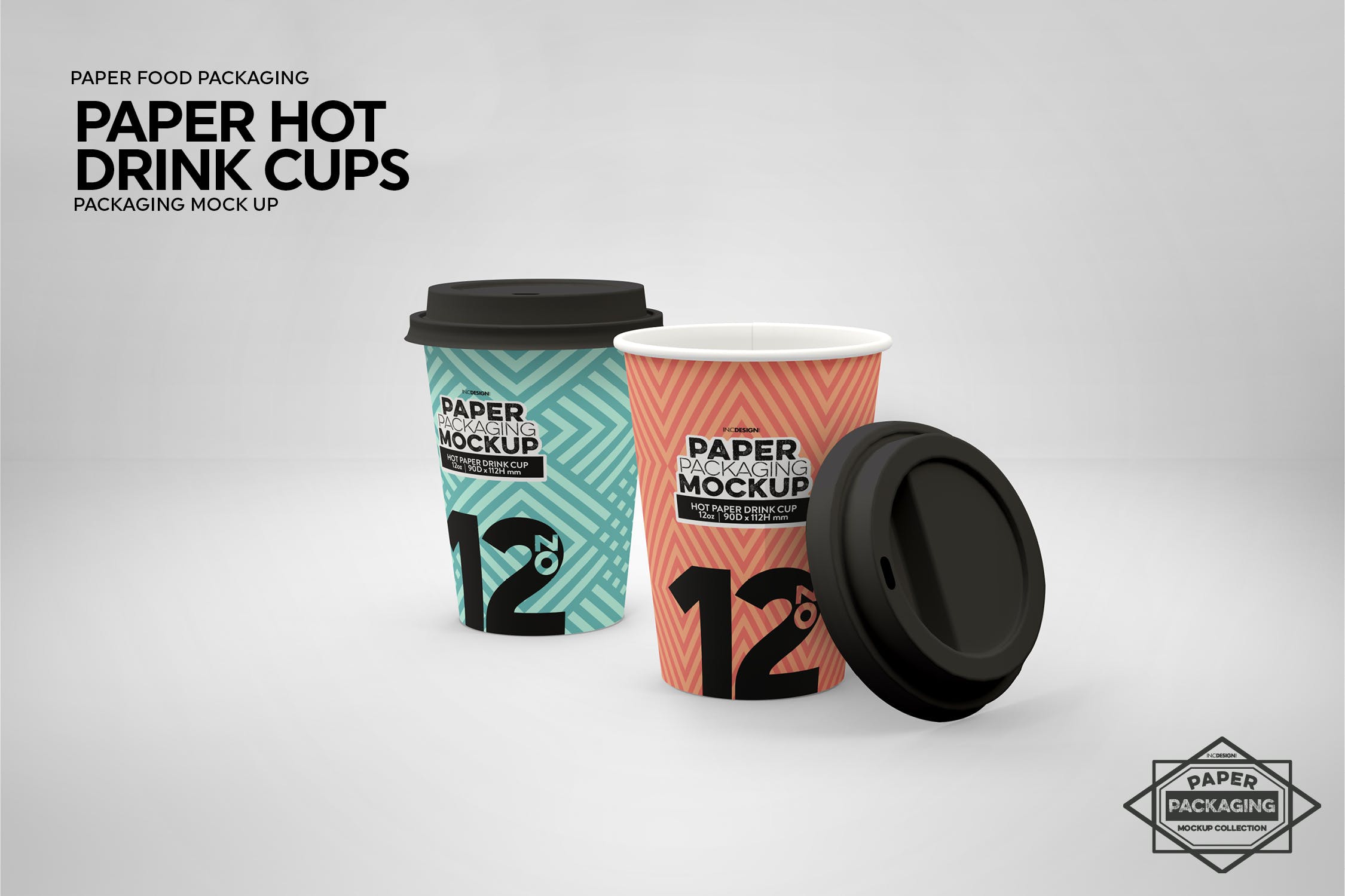 热饮一次性纸杯外观设计16设计网精选 Paper Hot Drink Cups Packaging Mockup插图(10)