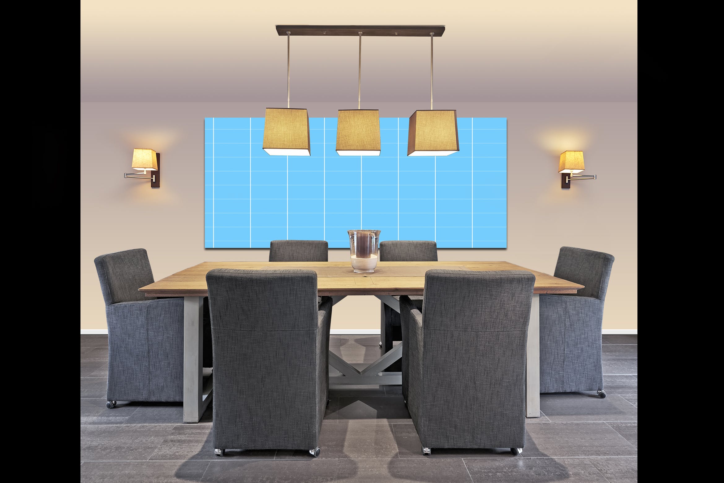奢华餐桌场景画框样机16设计网精选模板 Dining_Table_Mockup插图
