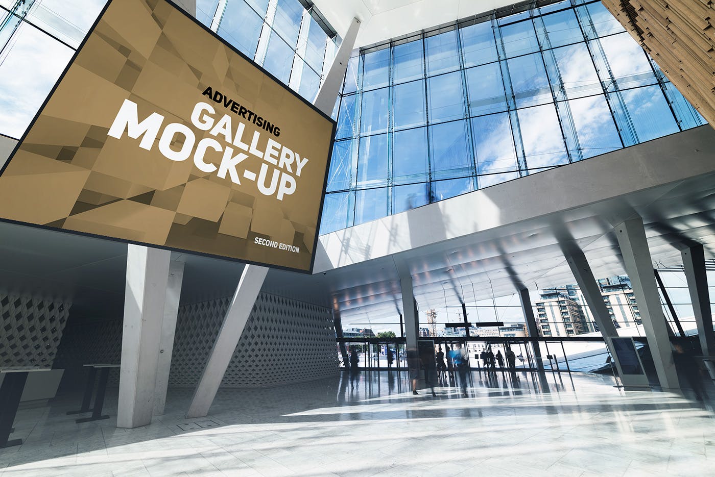 展厅画廊巨幅海报设计图样机16设计网精选模板v3 Gallery Poster Mockup v.3插图(2)
