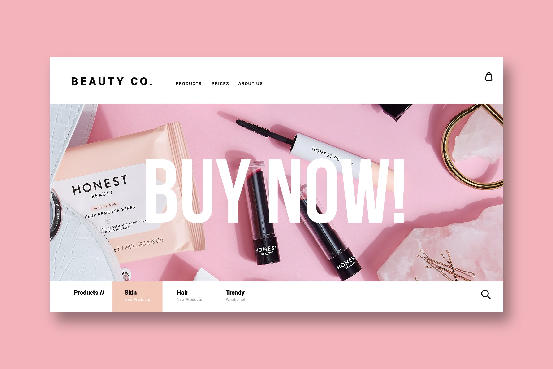 美容护肤品牌网站着陆页设计16设计网精选模板 Beauty & Make up – Landing Page插图