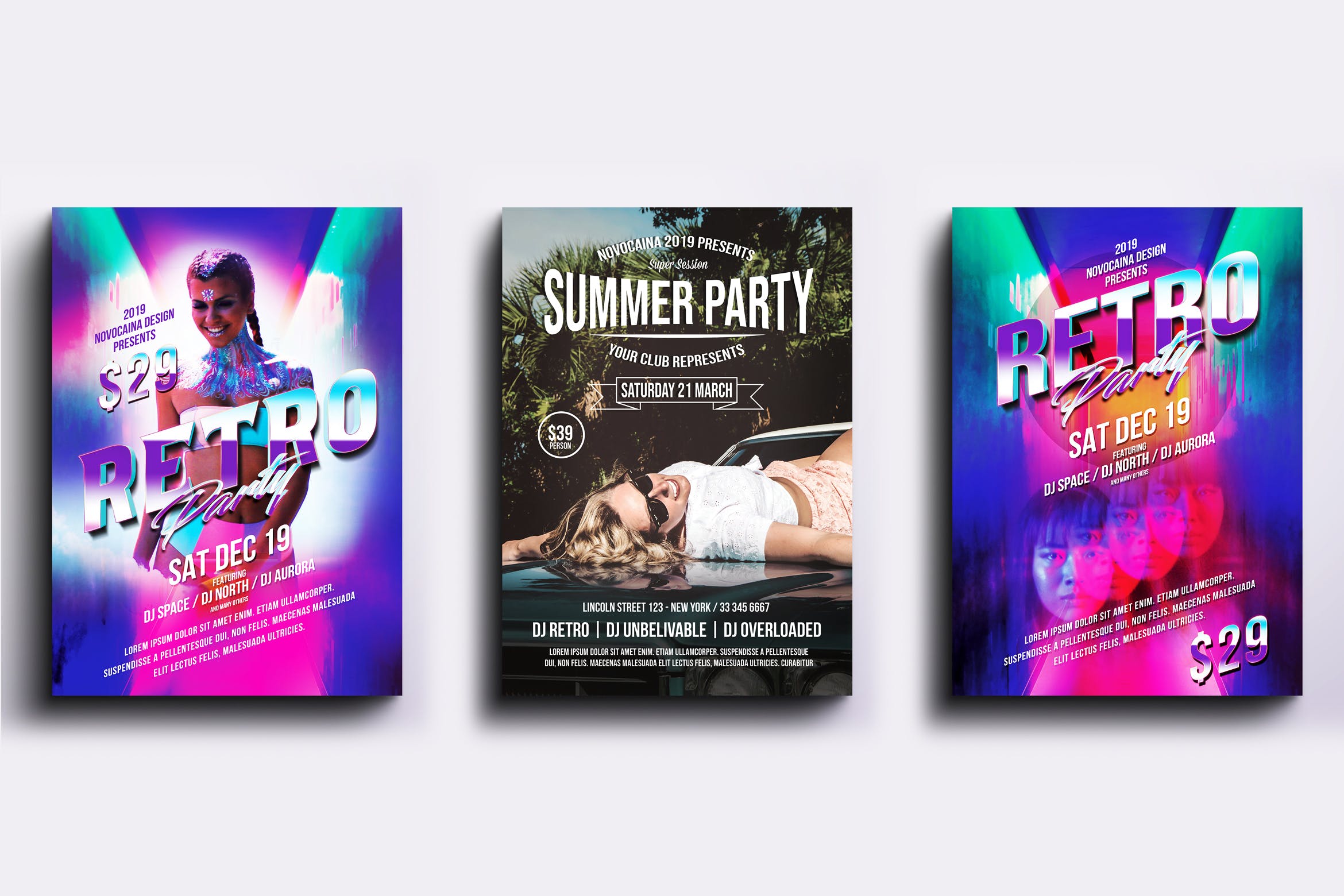 DJ/舞厅/音乐活动海报PSD素材普贤居精选模板合集v3 Event Party Posters & Flyers Bundle V3插图